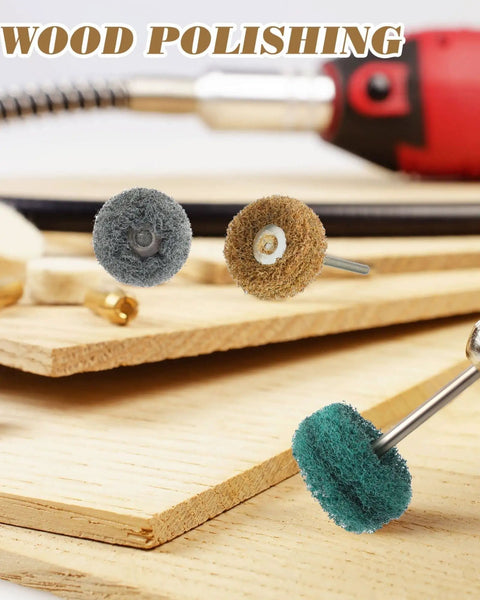 300 Pack 1 Inch Abrasive Wheels Buffing Polishing Burr Set For Rotary Tools With 2.35 Mm Shank Multi Color Collection