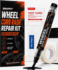 Curb Rash Buster And Ride Restorer For Gloss Black Wheels kit includes repair pen, wet wipes, and sanding tool for home use.