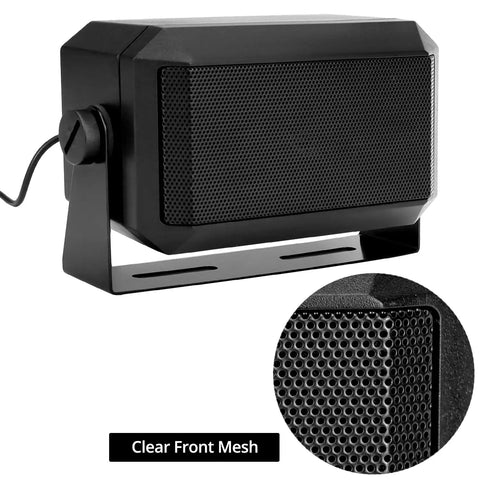 Two Pack 5W External Speaker For Ham Radio CB And Scanners With 3.5mm Plug 8 Ohm Audio Loud Clear Sound Compact Black Build