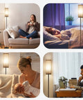 Modern LED Floor Lamp With 3 Color Temperatures Adjustable Brightness For Living Room And Bedroom Cozy Reading Light