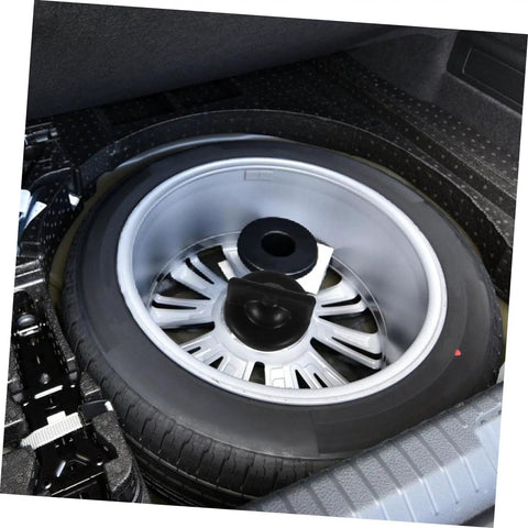 Spare Tire Hold Down Bolt Durable Wheel Mount Replacement Part No Fuss Easy Install Keeps Spare From Bouncing And Trunk Rattle Heavy Duty Screw Bolt Universal Fit For Most Cars installed in car trunk.