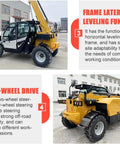Top Shelf Heavy Duty Telehandler And Telescopic Forklift Built As A 4WD Off Road Workhorse with 4WD and frame leveling features.