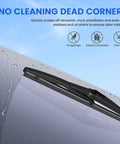 Smart Fortwo All Season Windshield Wiper Blade Replacement Set 2007 Through 2014 Badass Heavy Duty Rubber Beam Design on windshield.