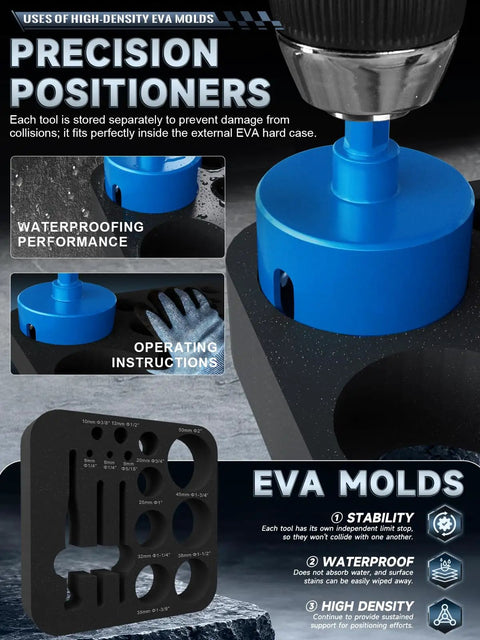 Badass 15 Piece Diamond Hole Saw Kit With Core Drill Bits Spanning Quarter Inch To Two Inches Featuring Carbide Bits And Manual Screwdriver for precision positioning in use.