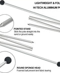 Heavy Duty Aluminum Telescoping Poles with foam ball tips and pointed stakes for Family Beach Tent Replacement Poles