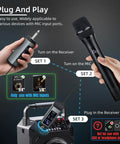 Wireless Karaoke Microphone System For Singing, Crazy Long Range 500ft 150m, dual cordless mic setup instructions
