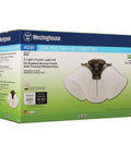 Three Light LED Ceiling Fan Light Kit In Oil Rubbed Bronze Finish With Frosted Ribbed Glass Shades box packaging