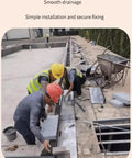 Installation of stainless steel trench drain system for patios and walkways, waterproof channel drain kit for outdoor use