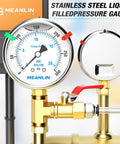 Stainless Steel Silicone Oil Filled Pressure Gauge 0-300 Psi 1/4 NPT 2.5 Inch Dial showing pressure reading