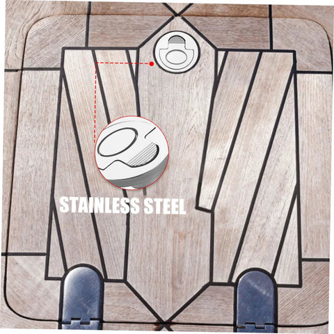 Stainless steel flush pull ring handle for boat hatch; hidden lift locking mechanism, marine deck hardware