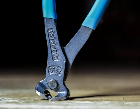 End Cutting Pliers 8 Inch With Blue Grip, Durable Carbon Steel, Matte Finish For Flush Cuts, Wire Trimming, Laser Heat Treated Edges
