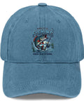 Lightweight Cyan Blue Fishing Hat For Men And Women, All Day Outdoors Cap With "Born To Go Fishing" graphic on front