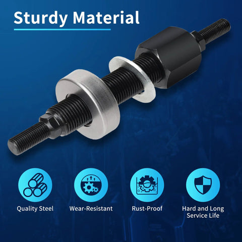 Harmonic Balancer Installation Tool For Chevy Small Block And Big Block Cranks, steel tool with threaded rod and thrust bearing