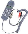 Phone Line Tester Kit for Linemen With Three Plug Types, Grab And Go Cable Set With Connectors And Joiner, FSK And DTMF Caller ID, Easy On Off Hang Up Button, Quick Line Fault Check Tool for Field Work, gray handheld