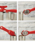 No-Touch Can Opener With Ring-Pull Tool And Auto Safety LidLifter Smooth-Edge Side-Cut Design For Safe Lid Removal Easy-Turn Handle Swiss Engineered Red on can
