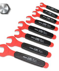 Pro Grade 36 Piece Insulated Socket Wrench Set Featuring 1000 Volt Safety Protection And Half Inch Drive Deep Sockets; insulated wrenches with red handles.