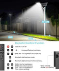 Heavy Duty Solar Security Flood Lights With Hella Bright Motion Sensor And Rock Solid Dusk To Dawn Operation IP66 Weatherproof wall mount with remote control.