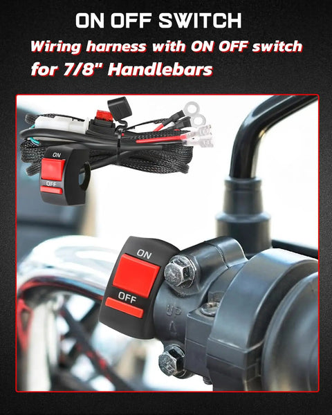 New Dirt Bike Light Bar Kit With Switch For 7 8 Inch Handlebars Universal 12 24V Headlight For Dirt Bikes E Bikes Minibikes ATVs And Motorcycles Ready To Install