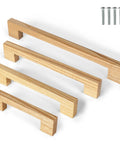 Two Pack Beech Wood Cabinet Handles For Cabinet Cupboard Door Drawer Dresser Solid Wood Pulls With Natural Wood Grain Simple