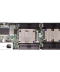 PowerEdge C6420 Four Node Server Cluster With Eight Xeon Gold Sixteen Core CPUs And Four TB DDR4 RAM motherboard view with cooling fins.