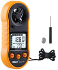 Handheld Wind Speed Meter Anemometer For Windsurfing Fishing Hunting And More Pro Grade Accurate Wind Gauge With Wind Chill And Temperature Readout 12 Beaufort Levels Celsius Fahrenheit Switch Max Min, orange black, with battery and probe