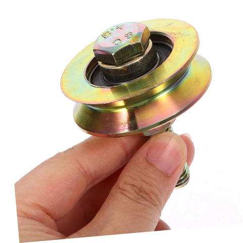 50Mm Industrial Sliding Door Roller With U Type Track Wheel for Shower Doors Heavy Duty Glass Door Hardware close-up held in hand