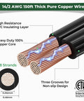 All-In-One Low Voltage Landscape Lighting Kit with 150Ft 14/2 AWG copper core wire and 12 connectors visible