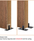 Bottom Mount Barn Door Floor Guide Two Pack T Shape Matte Black Roller Guides For Grooved Or Ungrooved Doors
