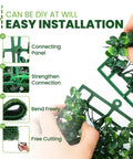 Boxwood Hedge Wall Panels 12 Pack 10x10 Inches Faux Greenery Privacy Screen installation features and flexibility.