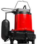 Cast Iron Sump And Effluent Pump Half HP 115 Volt 4000 GPH With Snap Action Float Switch for basement systems, side view