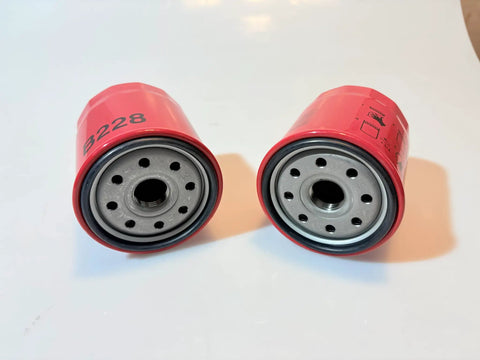 Two Pack Spin On Lube Filters For Deutz Engines And Bobcat Loaders Replaces 1163420 1185100 displayed side by side on white surface