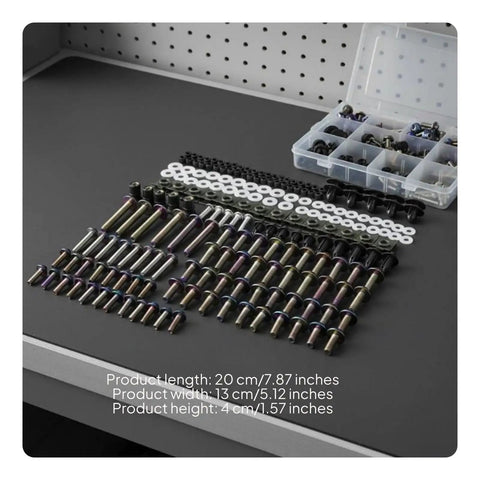 Motorcycle Fairing Bolt Kit With 195 Piece Fastener Set Clips And Screws Universal Fit 304 Stainless Steel Rust Resistant Burnt Blue Finish, 20x13x4 cm
