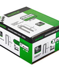 Box of 18 Gauge One Quarter Inch Narrow Crown Staples One Inch Length Heavy Duty Galvanized Upholstery Staples For Electric Or Pneumatic Narrow Crown Stapler Guns Four Thousand Pieces.