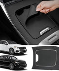 Person installing Mercedes Benz Center Console Wrap Kit 1 To 1 Fit Gear Shift Panel Protector for GLC X254 interior upgrade.