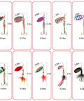 10 Piece Spinner Bait Set With Tackle Box, Rooster Tail Style Lures With Flash Spoons For Freshwater And Saltwater Fishing