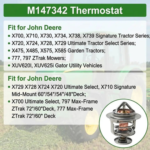 Heavy Duty Engine Thermostat M147342 For Precise Temperature Regulation That Opens At 82 C 179 F To Prevent Overheating And Stand Up To Outdoor Rugged Use Under Heavy Loads Durable Alloy Housing For Long Term Outdoor Use And Easy Install, metal thermostat