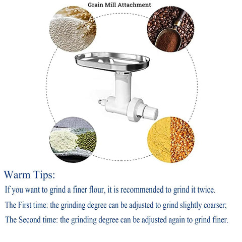 Grain Mill Attachment For Stand Mixer With Adjustable Grind Size For Corn Barley Coffee Beans Fits Stand Mixers Perfect For Fresh Flour And Homemade Grains