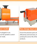Beast 110V Metal Cutting Machine with brass motor showing power mode and dust cover, red finish, easy clamp jig setup.