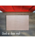 Multipurpose Rubber Sheet For Shoe Soles And Heel Repair And Furniture Pads 0.08 Inch Thick used as a door mat on wooden floor.