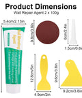 Dimensions of All In One Drywall Repair Kit For Holes And Cracks With Mending Agent, Scraper, Sandpaper, and Nozzle Extender