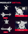 Rear Driver Side Power Window Regulator With Motor 2 Pins For 2007 To 2014 Cadillac Escalade Chevrolet Tahoe GMC Yukon Replacement Part Easy Install Plug And Play Durable Window Lift DIY Friendly front and back views