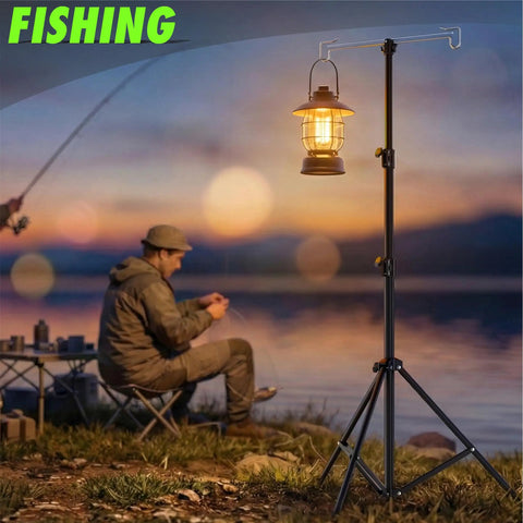 Adjustable Telescopic Lantern Tripod Stand For Camping And Outdoors, Height Range 28.5 Inches To 82.7 Inches by lakeside