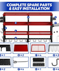 Beefed Up Heavy Duty Power Tool Organizer Wall Mount Rack With Four Levels And Eight Drill Holders for garage storage