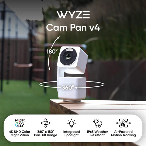 4K Pan Tilt Security Camera With Color Night Vision For Indoor And Outdoor Use, Smart AI Home Monitor featured outdoors