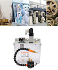 Heavy Duty Machine Tool Coolant Sprayer Featuring A Tough 3L Tank And Quick Solenoid Valve, Flexible Shaft Lubrication Spray Rig with flex shaft and valve.