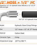 1/2-inch hydraulic fittings kit with JIC 37° female swivel elbow.