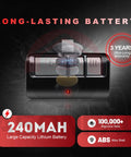 Universal Garage Door Opener Remote That Plays Nice With LiftMaster Sears Craftsman, showing 240mAh battery and ABS alloy shell.