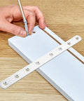 Stainless Steel Flat Straight Bracket Plates 4 Pack Beefy Heavy Duty Corner Braces With Smooth Surface shown with installation on wood surface