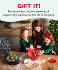 Family using Treat Maker System For Mini Donuts, Cupcakes, And Heart Shaped Waffles - Interchangeable Plates With Nonstick Coating