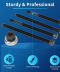 5Pcs Harmonic Balancer Installer Tool Set with black oxide coated rods and nut bearing assembly, showcasing sturdy design.